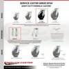Service Caster Assure Parts 190VCAST690 Replacement Caster Set with Brakes, 4PK ASS-SCC-30CS620-PHR-TLB-2-R-2